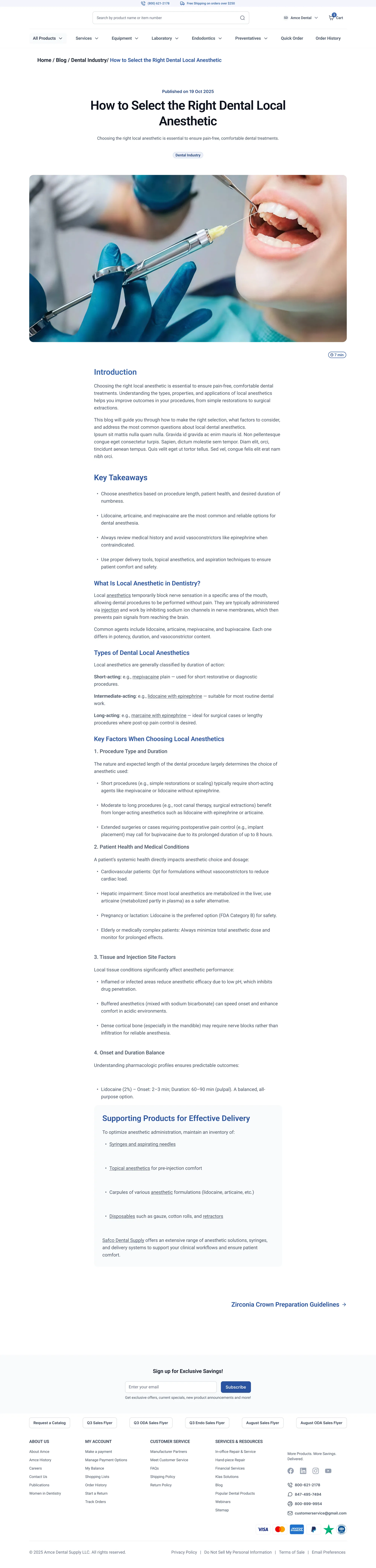 How to Select the Right Dental Local Anesthetic — article template I designed.