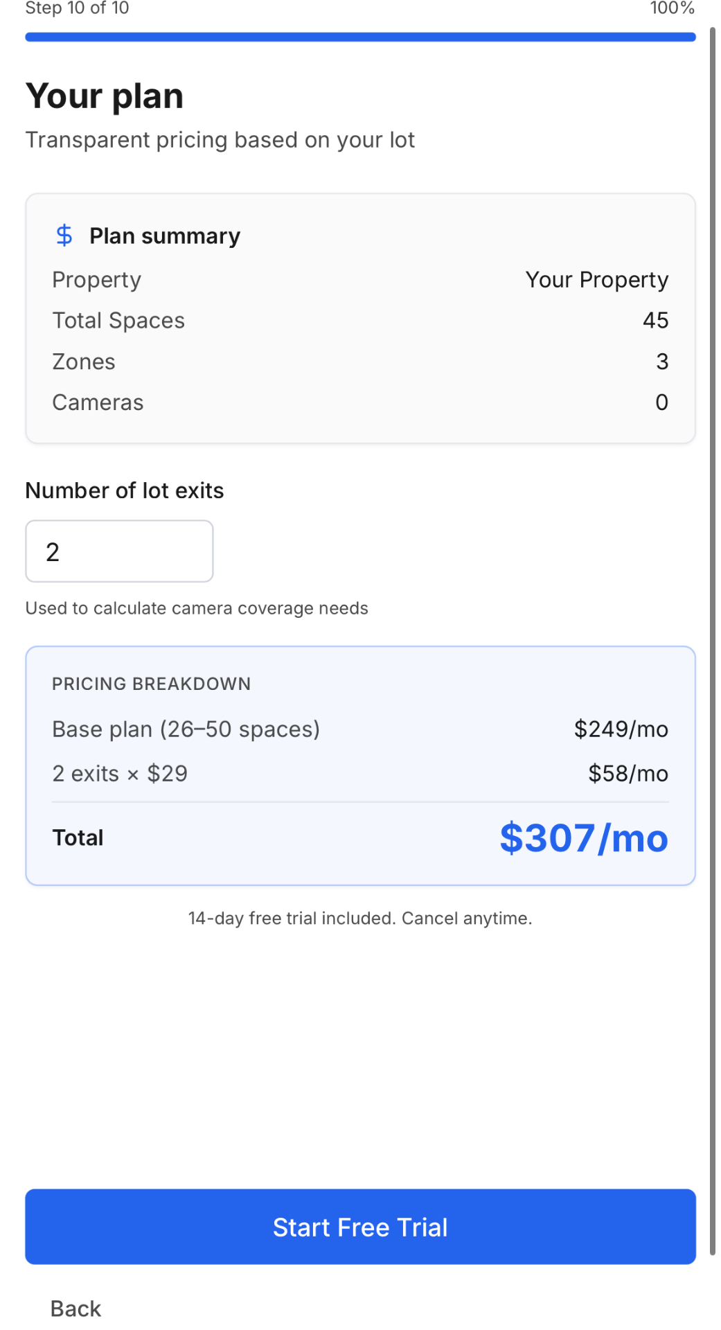 [PRICING SCREEN — Step 10 of 10]