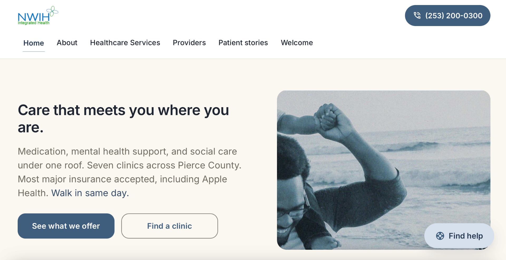 NWIH redesigned home page — care that meets you where you are.